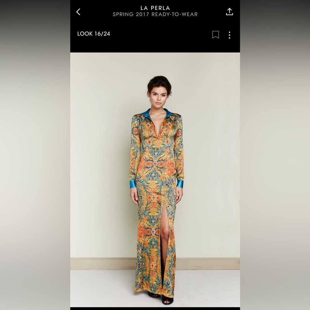 Stunning La Perla Spring 17 Runway Fjord Silk Dress